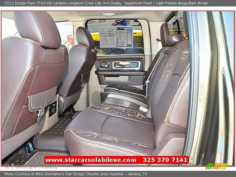 Sagebrush Pearl / Light Pebble Beige/Bark Brown 2011 Dodge Ram 3500 HD Laramie Longhorn Crew Cab 4x4 Dually