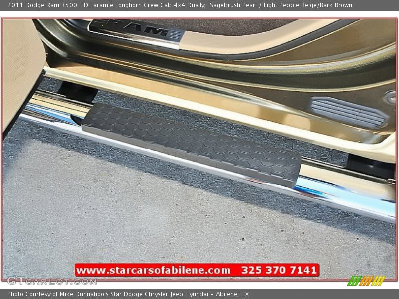 Sagebrush Pearl / Light Pebble Beige/Bark Brown 2011 Dodge Ram 3500 HD Laramie Longhorn Crew Cab 4x4 Dually