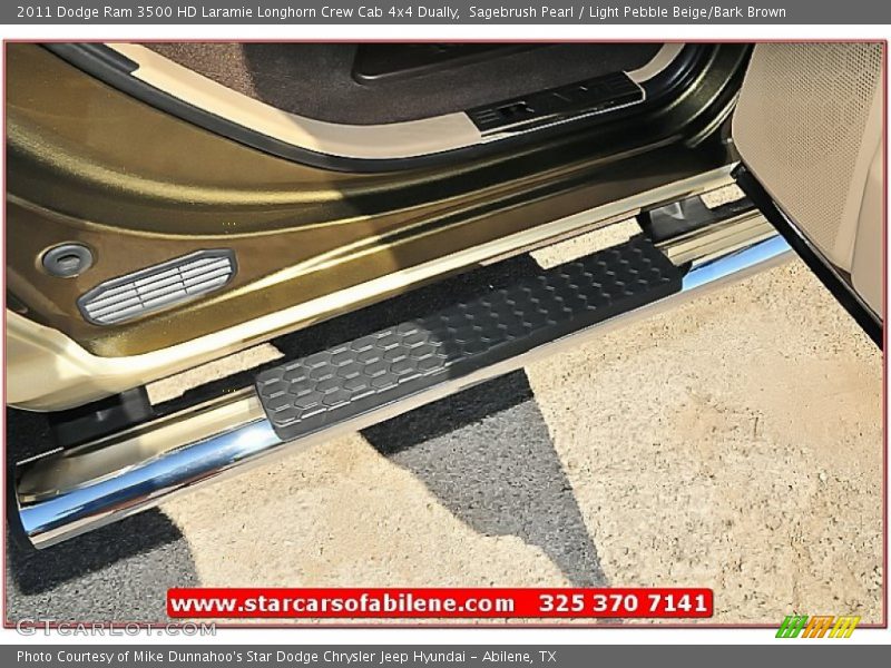 Sagebrush Pearl / Light Pebble Beige/Bark Brown 2011 Dodge Ram 3500 HD Laramie Longhorn Crew Cab 4x4 Dually