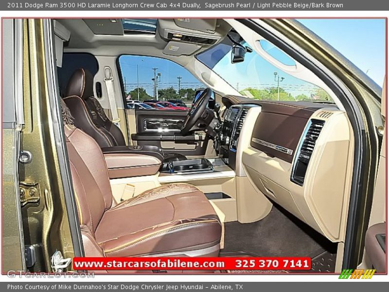 Sagebrush Pearl / Light Pebble Beige/Bark Brown 2011 Dodge Ram 3500 HD Laramie Longhorn Crew Cab 4x4 Dually