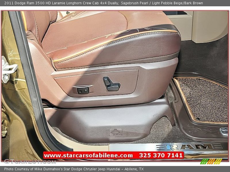 Sagebrush Pearl / Light Pebble Beige/Bark Brown 2011 Dodge Ram 3500 HD Laramie Longhorn Crew Cab 4x4 Dually