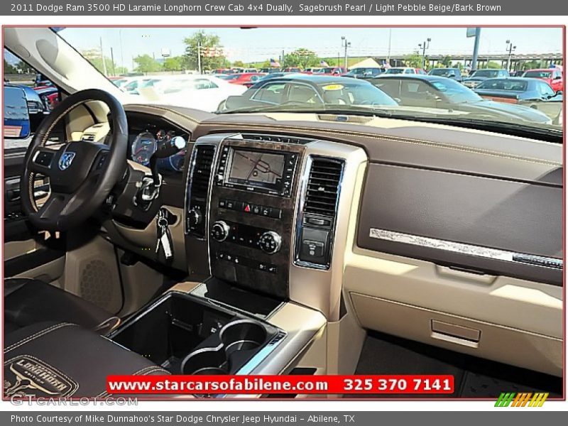 Sagebrush Pearl / Light Pebble Beige/Bark Brown 2011 Dodge Ram 3500 HD Laramie Longhorn Crew Cab 4x4 Dually