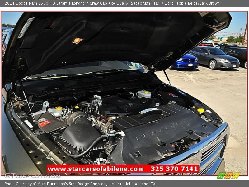 Sagebrush Pearl / Light Pebble Beige/Bark Brown 2011 Dodge Ram 3500 HD Laramie Longhorn Crew Cab 4x4 Dually