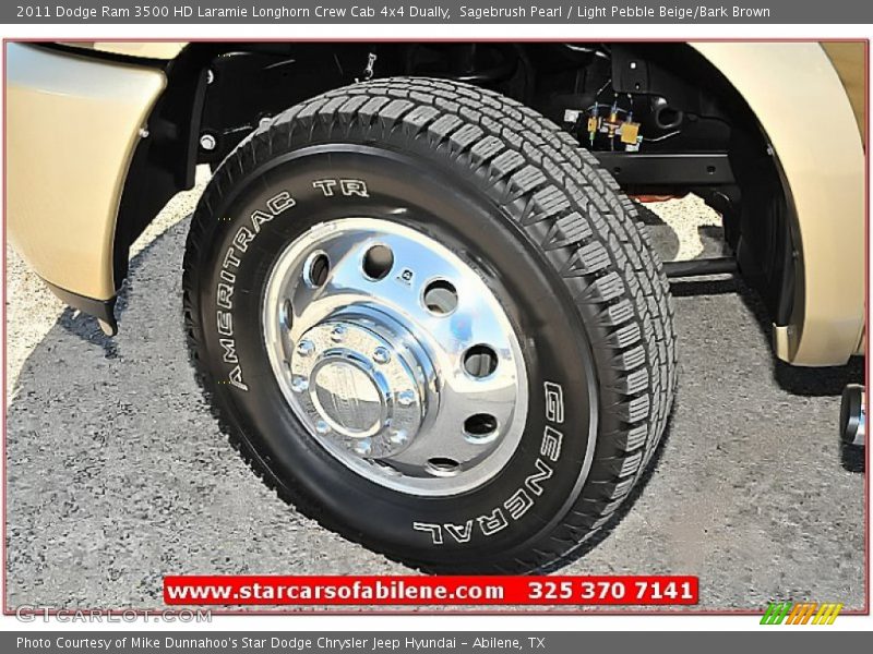 Sagebrush Pearl / Light Pebble Beige/Bark Brown 2011 Dodge Ram 3500 HD Laramie Longhorn Crew Cab 4x4 Dually