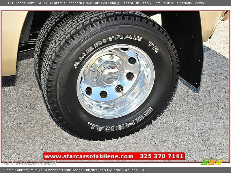 Sagebrush Pearl / Light Pebble Beige/Bark Brown 2011 Dodge Ram 3500 HD Laramie Longhorn Crew Cab 4x4 Dually
