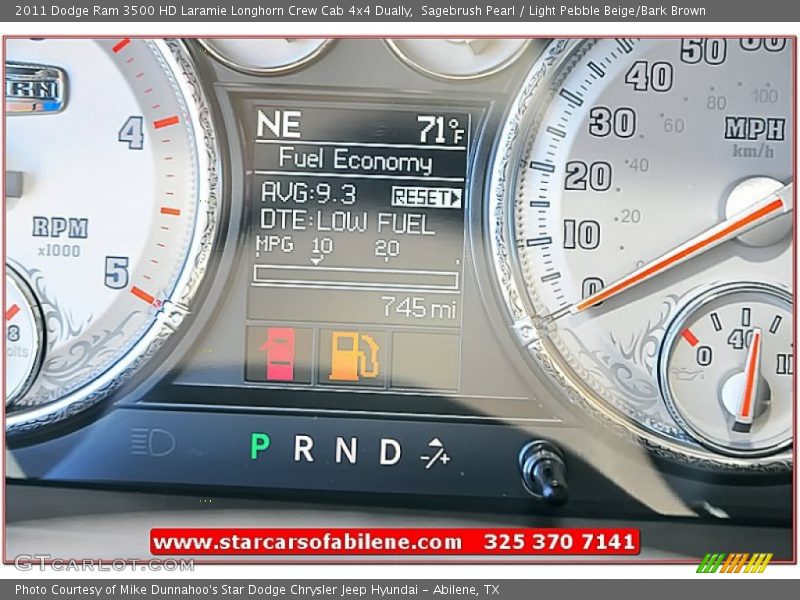 Sagebrush Pearl / Light Pebble Beige/Bark Brown 2011 Dodge Ram 3500 HD Laramie Longhorn Crew Cab 4x4 Dually