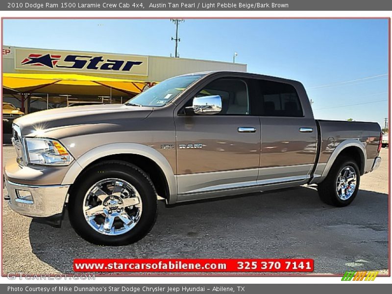 Austin Tan Pearl / Light Pebble Beige/Bark Brown 2010 Dodge Ram 1500 Laramie Crew Cab 4x4
