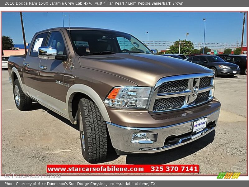 Austin Tan Pearl / Light Pebble Beige/Bark Brown 2010 Dodge Ram 1500 Laramie Crew Cab 4x4