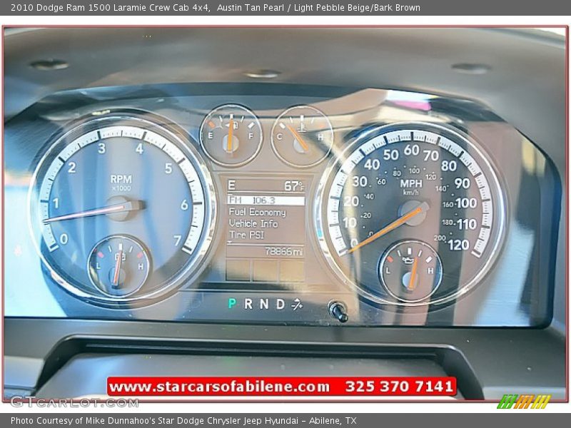 Austin Tan Pearl / Light Pebble Beige/Bark Brown 2010 Dodge Ram 1500 Laramie Crew Cab 4x4