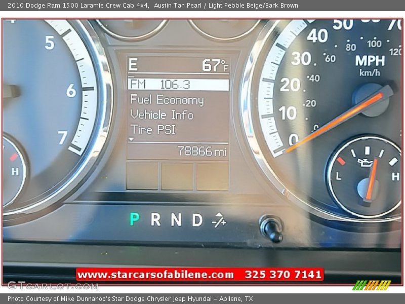 Austin Tan Pearl / Light Pebble Beige/Bark Brown 2010 Dodge Ram 1500 Laramie Crew Cab 4x4