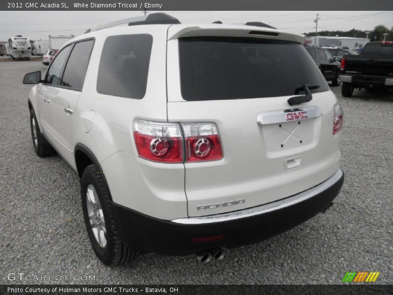 White Diamond Tricoat / Ebony 2012 GMC Acadia SL