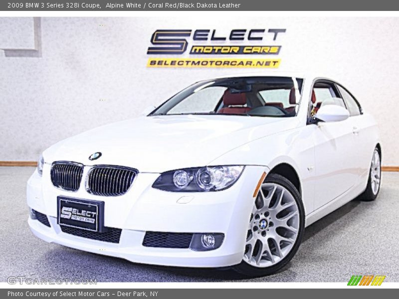 Alpine White / Coral Red/Black Dakota Leather 2009 BMW 3 Series 328i Coupe