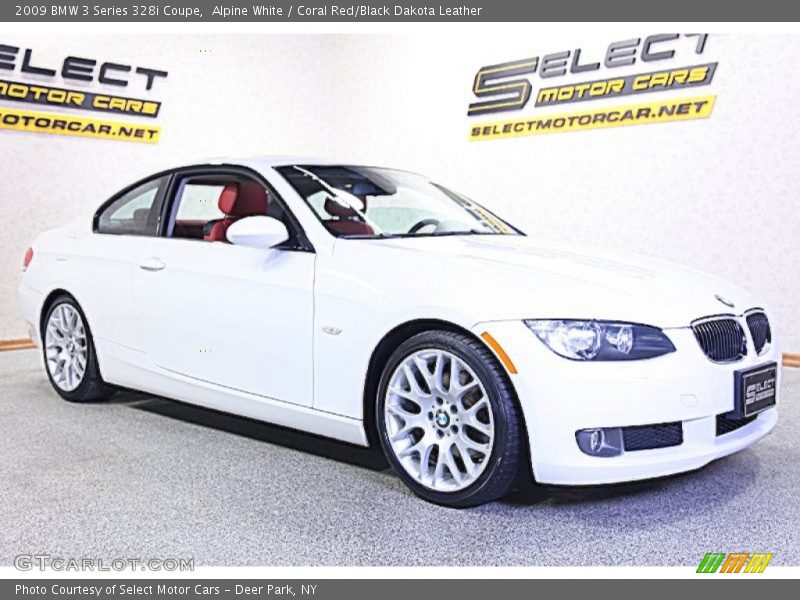 Alpine White / Coral Red/Black Dakota Leather 2009 BMW 3 Series 328i Coupe