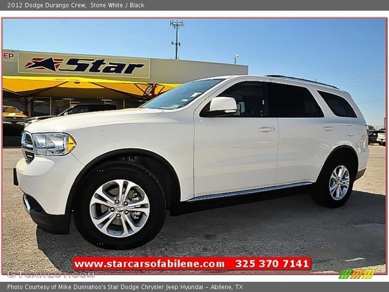 Stone White / Black 2012 Dodge Durango Crew