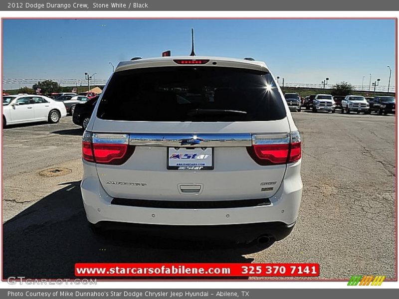 Stone White / Black 2012 Dodge Durango Crew