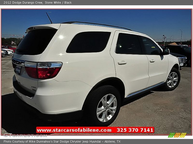 Stone White / Black 2012 Dodge Durango Crew