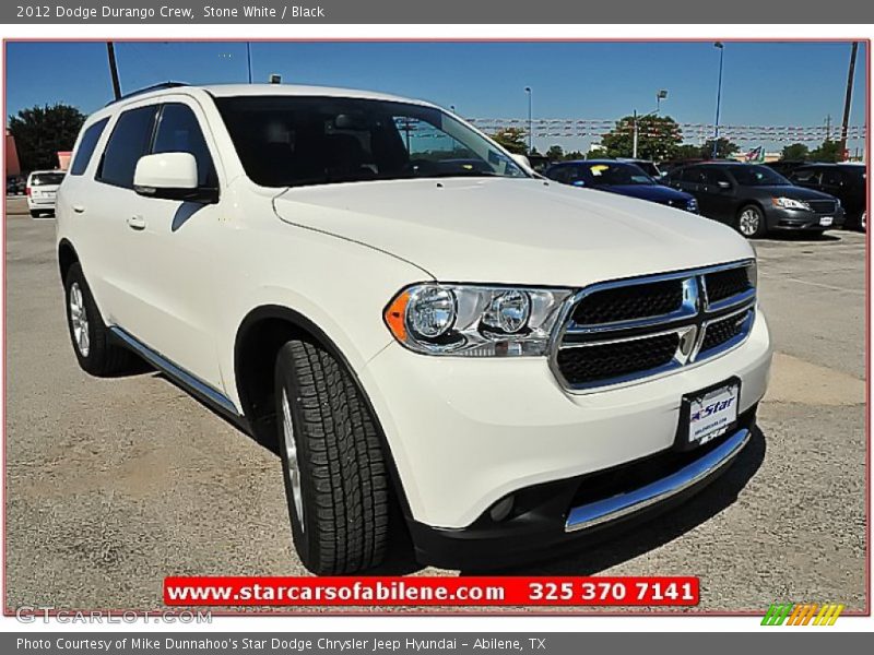 Stone White / Black 2012 Dodge Durango Crew