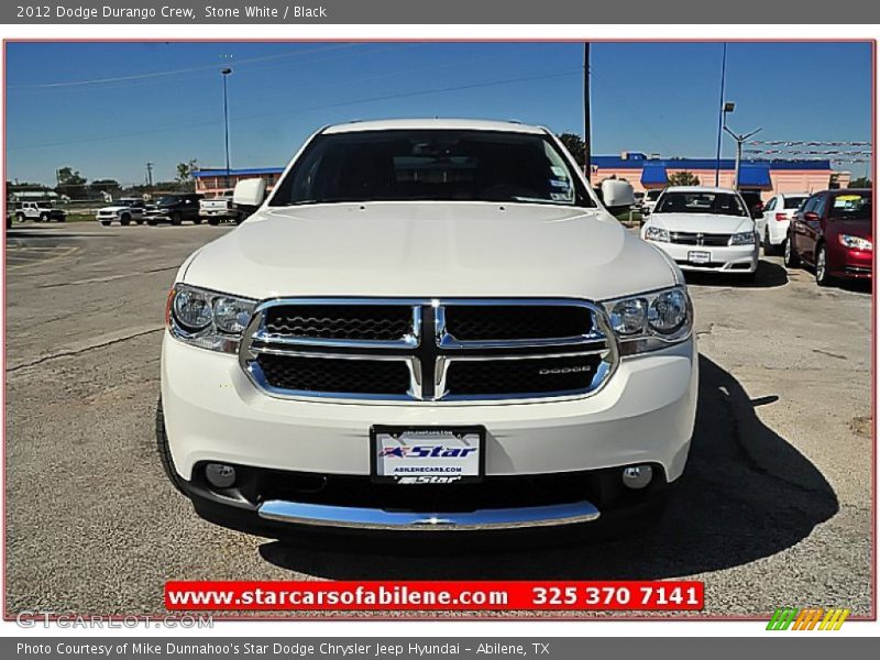Stone White / Black 2012 Dodge Durango Crew