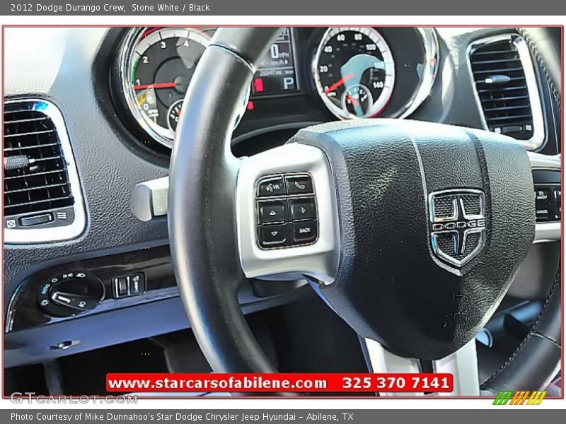 Stone White / Black 2012 Dodge Durango Crew