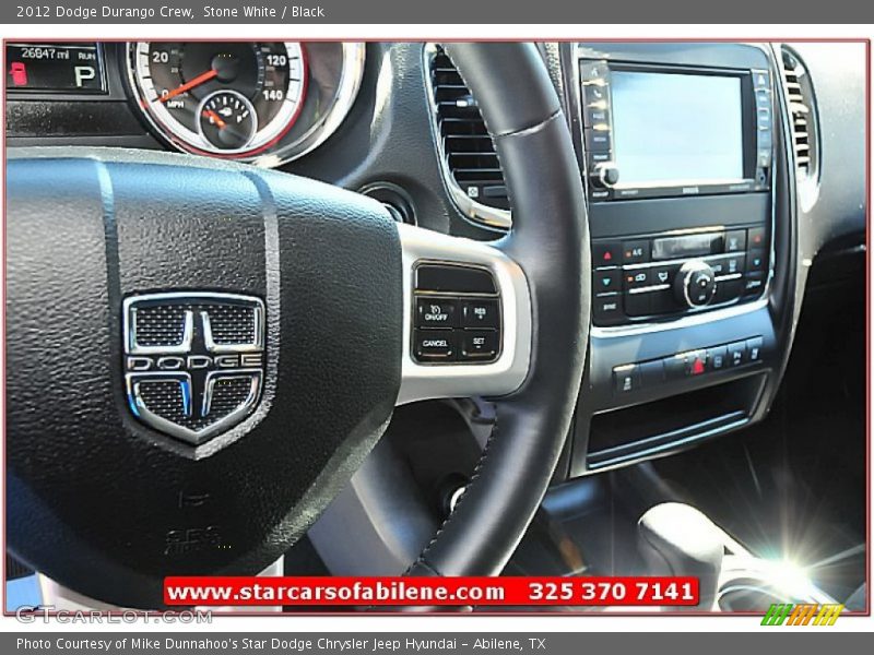 Stone White / Black 2012 Dodge Durango Crew