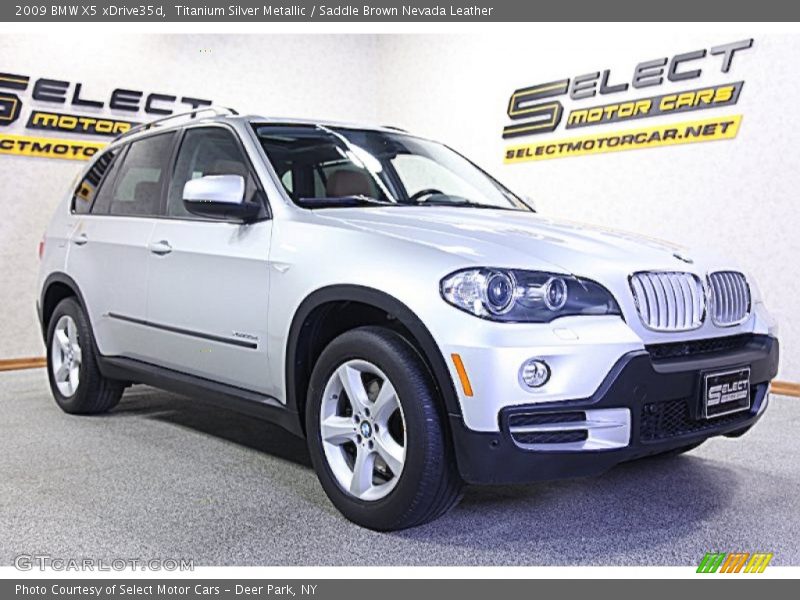 Titanium Silver Metallic / Saddle Brown Nevada Leather 2009 BMW X5 xDrive35d