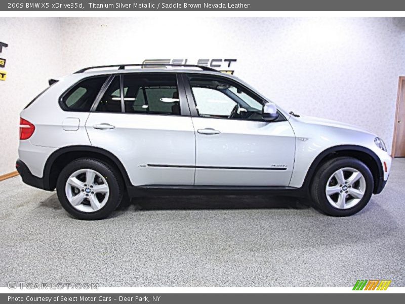 Titanium Silver Metallic / Saddle Brown Nevada Leather 2009 BMW X5 xDrive35d