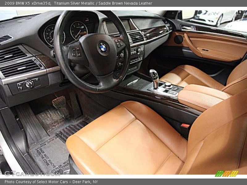 Titanium Silver Metallic / Saddle Brown Nevada Leather 2009 BMW X5 xDrive35d