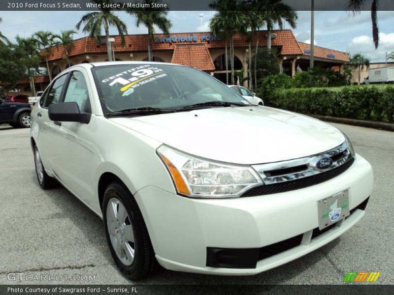 White Suede / Medium Stone 2010 Ford Focus S Sedan