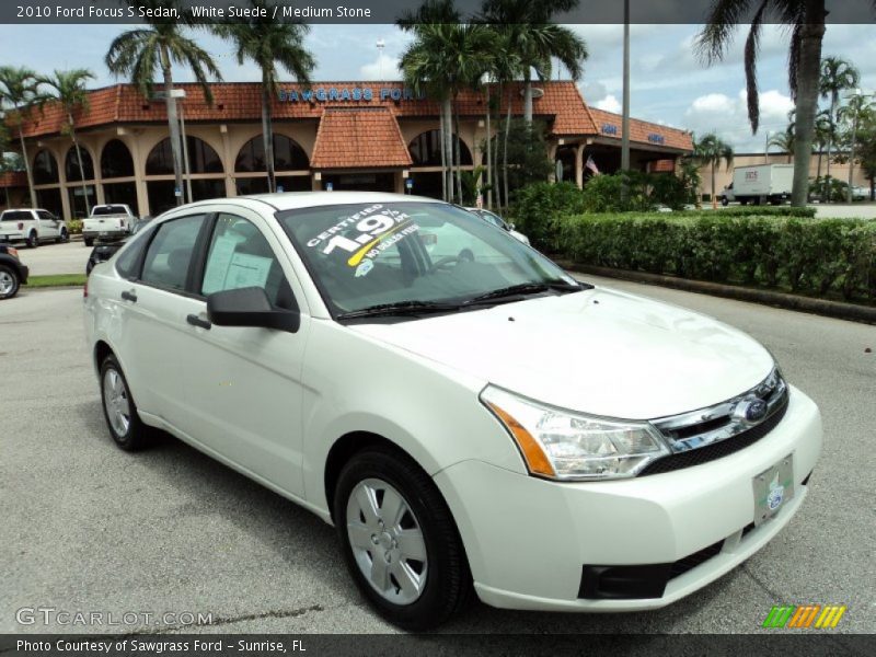 White Suede / Medium Stone 2010 Ford Focus S Sedan