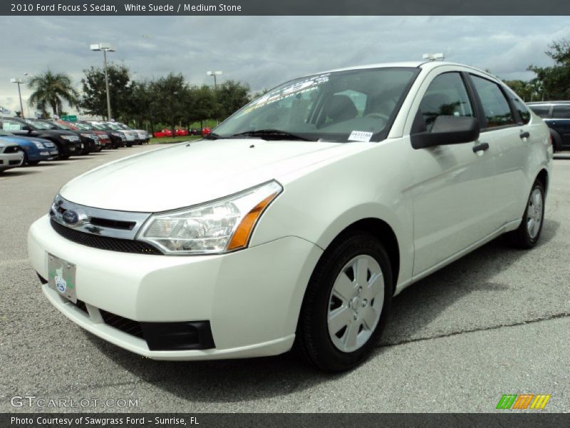 White Suede / Medium Stone 2010 Ford Focus S Sedan