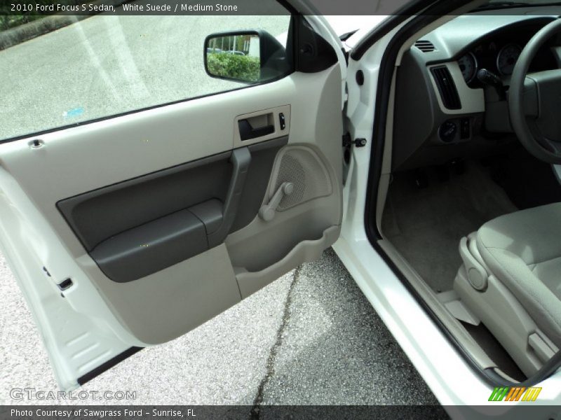 White Suede / Medium Stone 2010 Ford Focus S Sedan