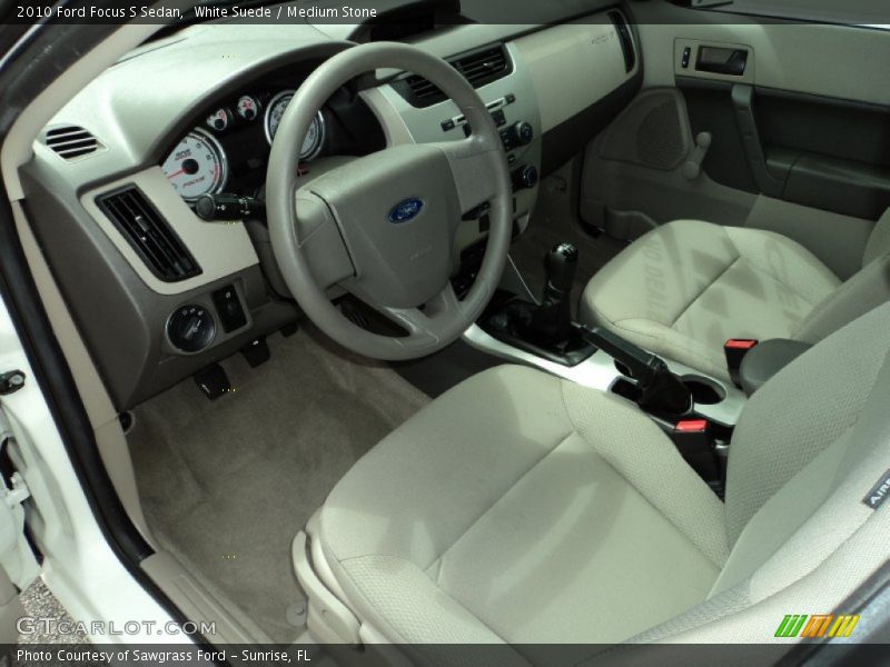 White Suede / Medium Stone 2010 Ford Focus S Sedan