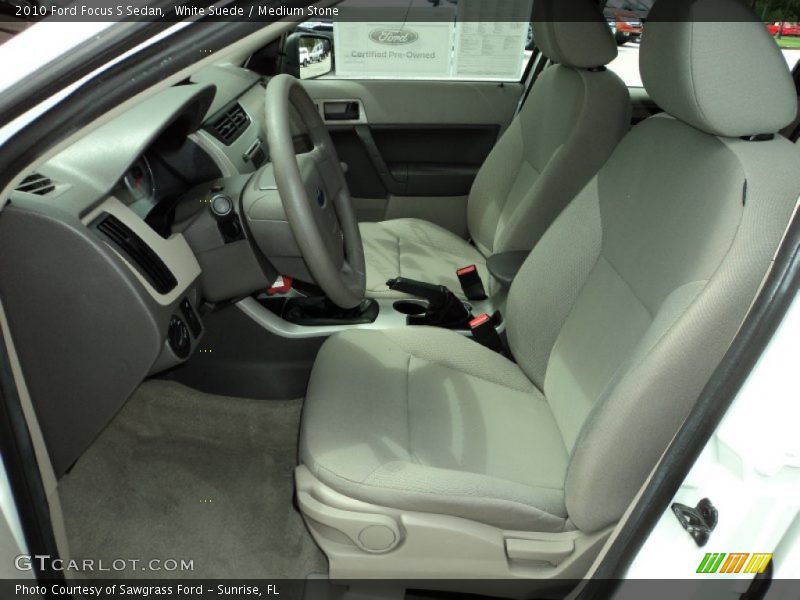 White Suede / Medium Stone 2010 Ford Focus S Sedan