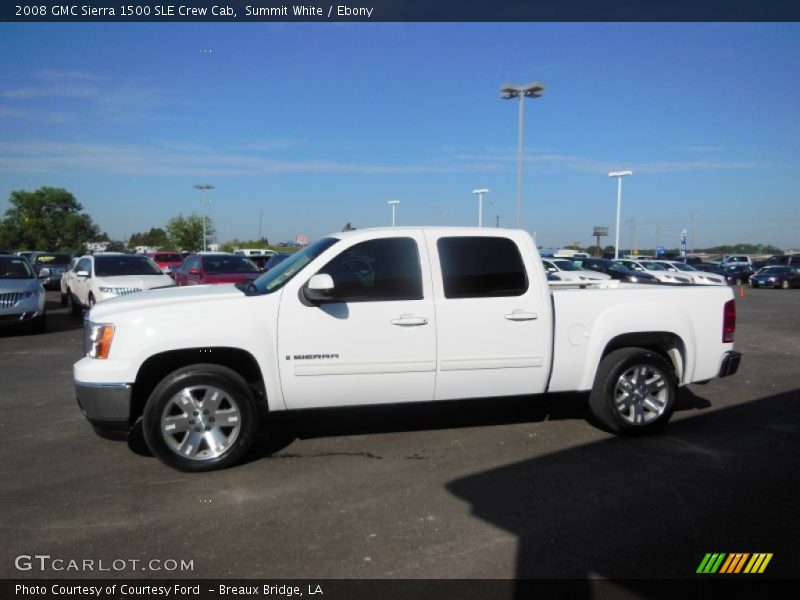 Summit White / Ebony 2008 GMC Sierra 1500 SLE Crew Cab