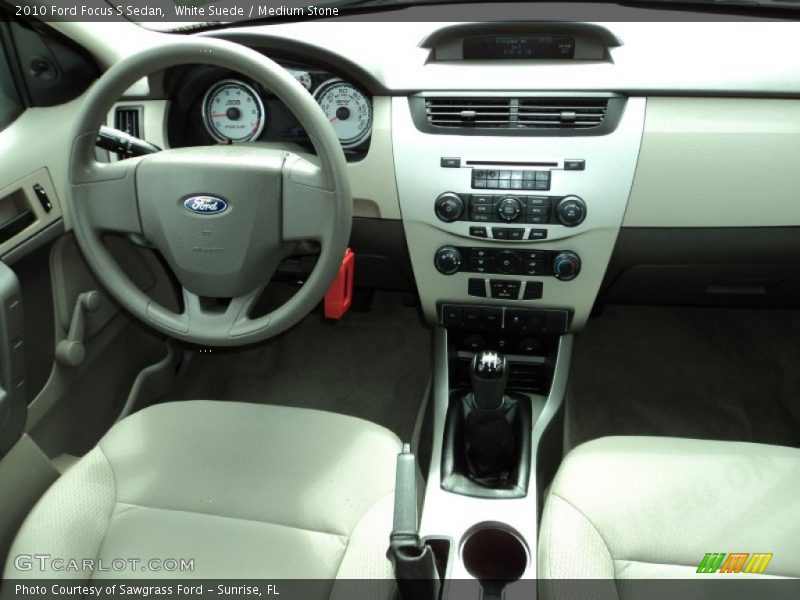 White Suede / Medium Stone 2010 Ford Focus S Sedan