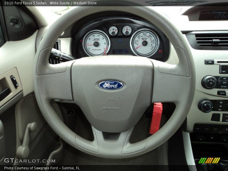 White Suede / Medium Stone 2010 Ford Focus S Sedan
