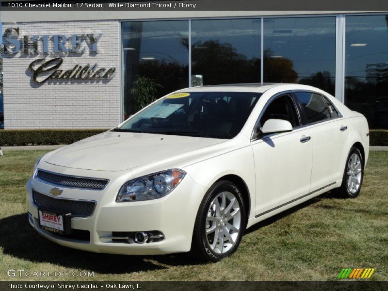White Diamond Tricoat / Ebony 2010 Chevrolet Malibu LTZ Sedan