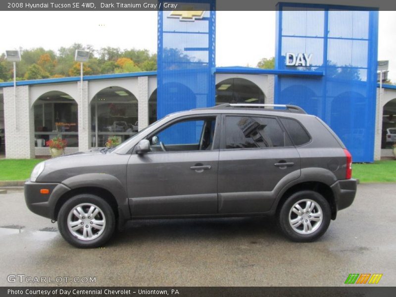 Dark Titanium Gray / Gray 2008 Hyundai Tucson SE 4WD
