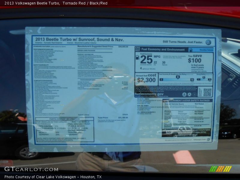  2013 Beetle Turbo Window Sticker