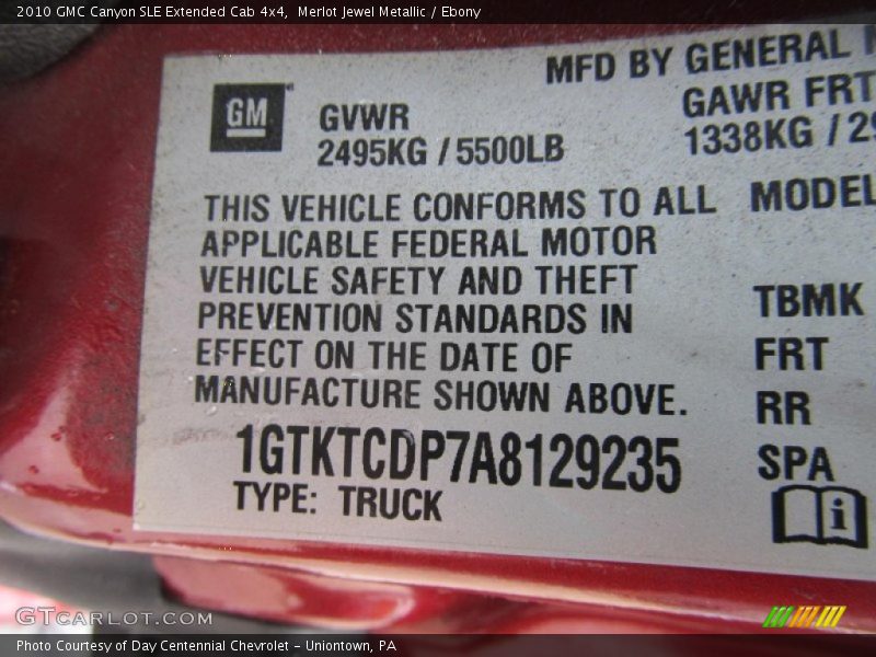 Merlot Jewel Metallic / Ebony 2010 GMC Canyon SLE Extended Cab 4x4