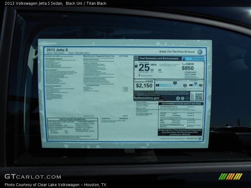 Black Uni / Titan Black 2013 Volkswagen Jetta S Sedan