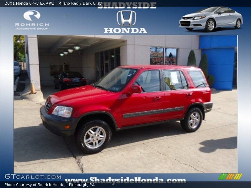 Milano Red / Dark Gray 2001 Honda CR-V EX 4WD