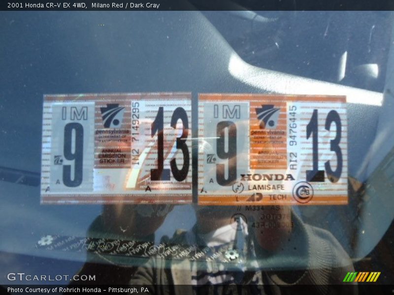 Milano Red / Dark Gray 2001 Honda CR-V EX 4WD