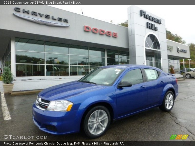 Blue Streak Pearl / Black 2013 Dodge Avenger SE V6