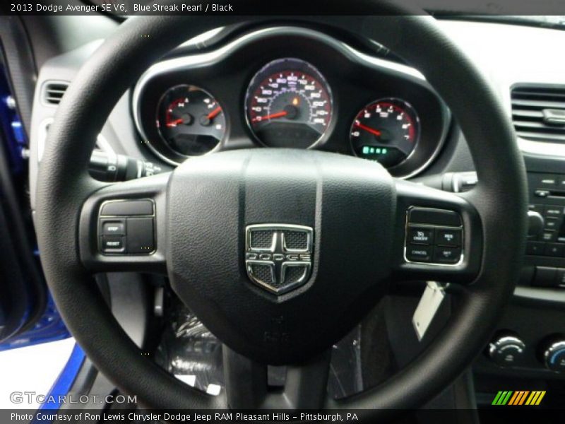 Blue Streak Pearl / Black 2013 Dodge Avenger SE V6