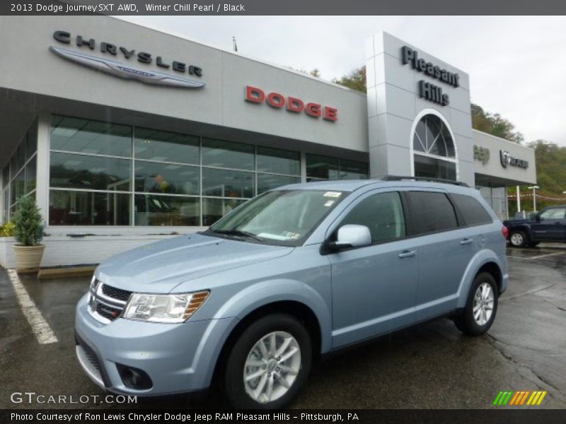 Winter Chill Pearl / Black 2013 Dodge Journey SXT AWD