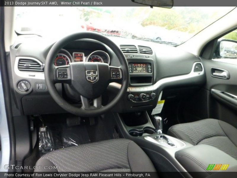 Winter Chill Pearl / Black 2013 Dodge Journey SXT AWD