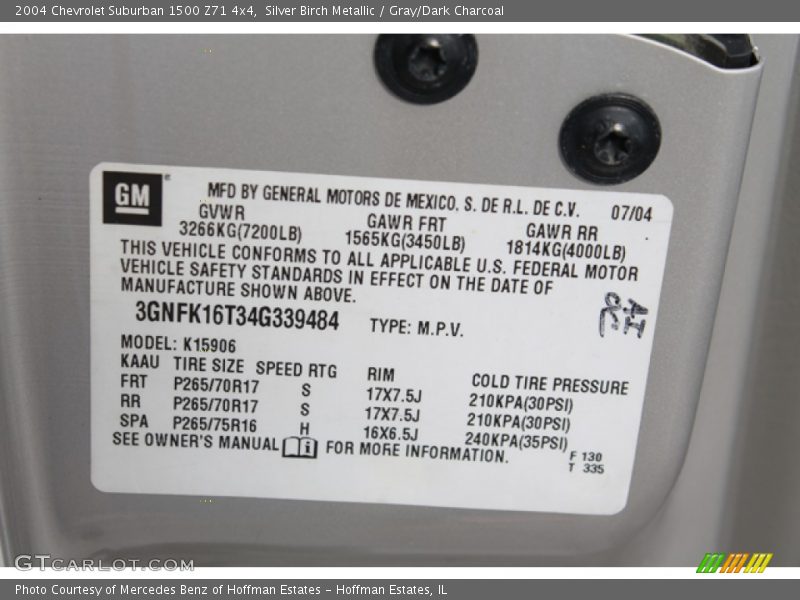 Silver Birch Metallic / Gray/Dark Charcoal 2004 Chevrolet Suburban 1500 Z71 4x4