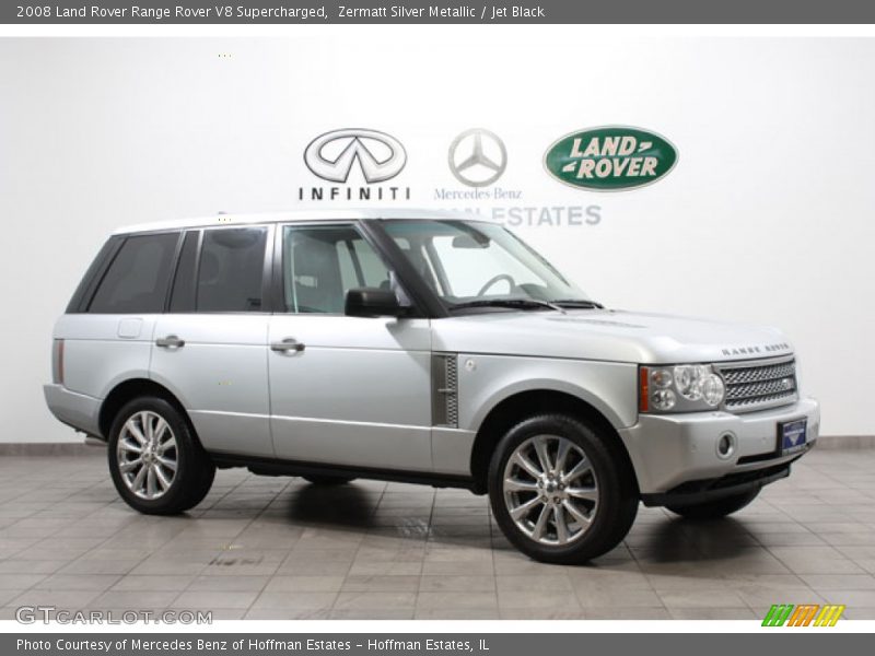 Zermatt Silver Metallic / Jet Black 2008 Land Rover Range Rover V8 Supercharged