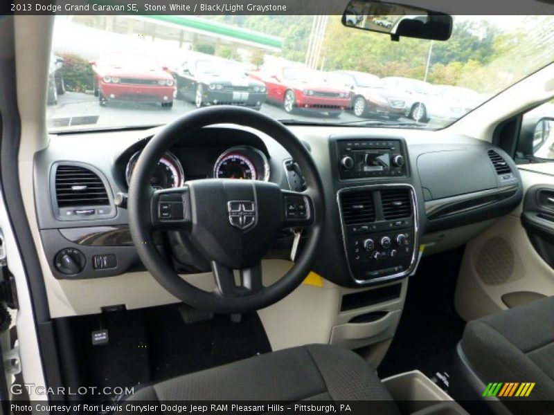 Stone White / Black/Light Graystone 2013 Dodge Grand Caravan SE
